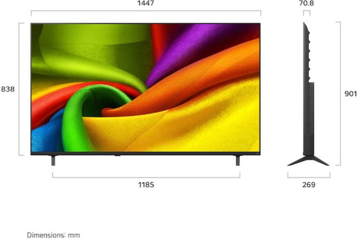 טלוויזיה חכמה LG 65" Nano UHD 65NU840B6LA webOS26
