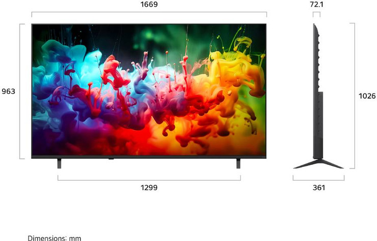 טלוויזיה חכמה LG 75" Smart Qned MiniLED 75QNED72B6T webOS26