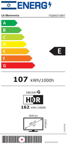 טלוויזיה חכמה LG 75" Smart Qned MiniLED 75QNED72B6T webOS26