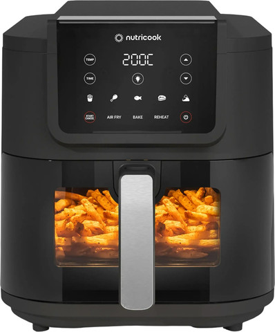 סיר טיגון באוויר חם בעיצוב דק - 7.6 ליטר Nutricook נוטריקוק Air Fryer SLIM XL 7.6L NC-AFS200