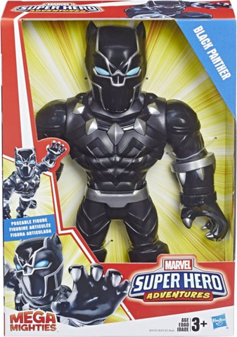 בובת הפנתר השחור מגה מייטיס 25 סמ - Marvel Super Hero Adventures Mega Mighties Black Panther