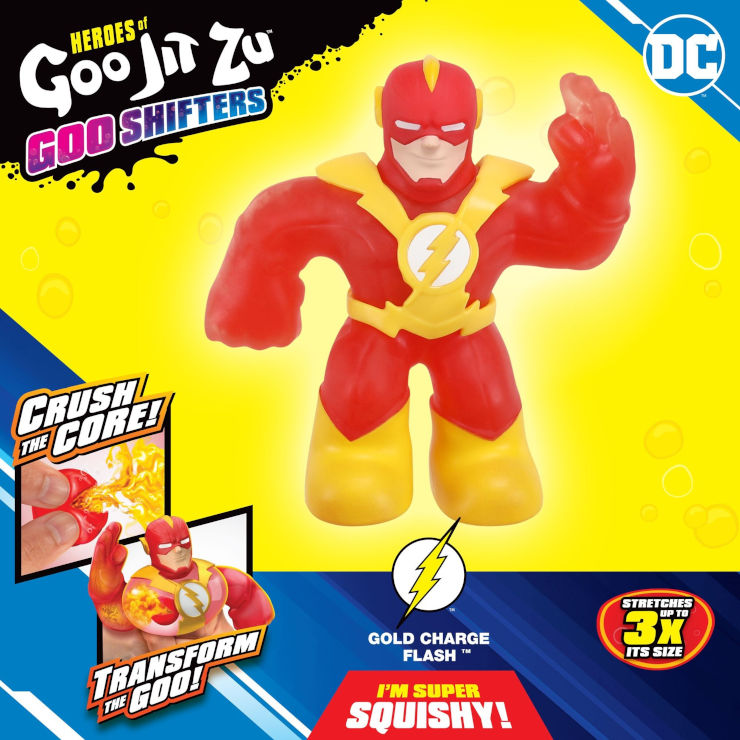 גו ג'יט זו X דיסי DC- בובה נמתחת - סטרץ' Goo Shifters גיבורי על פלאש - Goo Jit Zu