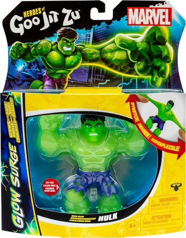 גו ג'יט זו - דמות נמתחת זוהר בוהק - סטרץ' Glow Surge האלק הענק הירוק - Goo Jit Zu
