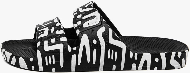 Fredoom Moses Kids Primo Black- כפכפים לילדים מוזס בצבע שחור בהדפס מיוחד