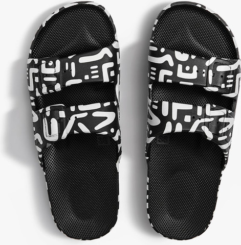 Fredoom Moses Kids Primo Black- כפכפים לילדים מוזס בצבע שחור בהדפס מיוחד