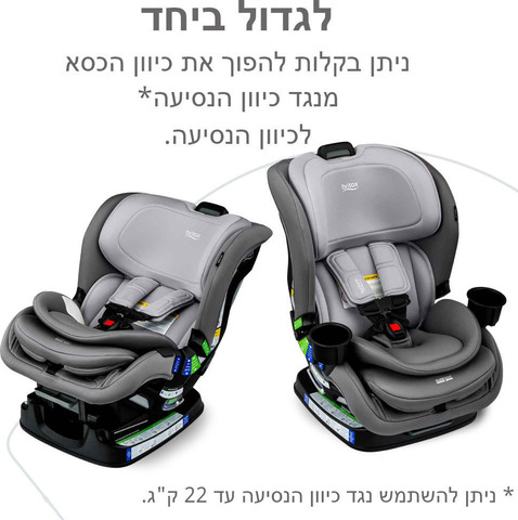 כיסא בטיחות צר פופלר קליק טייט Poplar ClickTight עם בד SafeWash ללא כימיכלים - שחור/אפור Stone Onyx