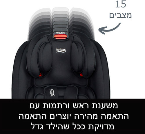 כסא בטיחות משולב בוסטר One4Life SafeWash מבית Britax - צבע שחור