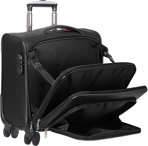 תיק טרולי עסקי 18" לאנשי עסקים ועו"ד מבית CABIN FLUX קנדה דגם Executive Brief - שחור