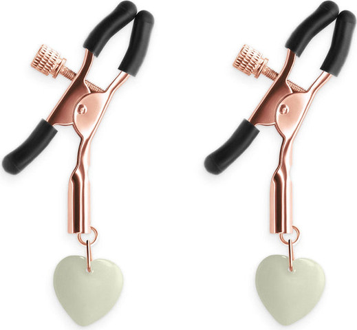 מהדקי פטמות בצורת לב | זוהרים בחושך | Nipple Clamps G3 ,זהב