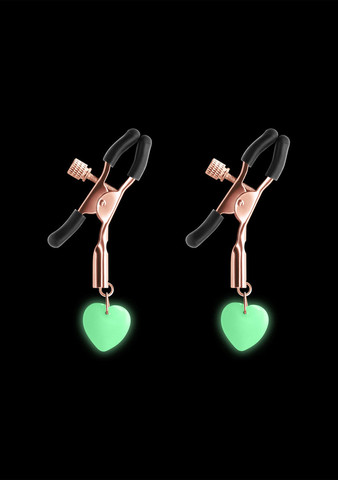 מהדקי פטמות בצורת לב | זוהרים בחושך | Nipple Clamps G3 ,זהב