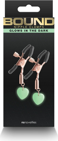מהדקי פטמות בצורת לב | זוהרים בחושך | Nipple Clamps G3 ,זהב