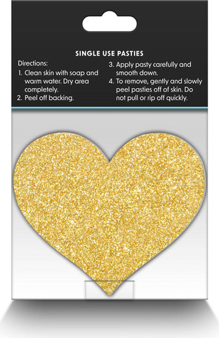 מדבקות פיטמה בצורת לב | 2 זוגות בצבעים שונים | Pasties Glitter Hearts ,מיקס