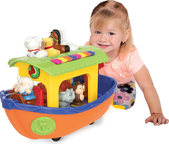 תיבת נח אינטראקטיבית גדולה מנגנת ומדברת עם 11 דמויות של חיות