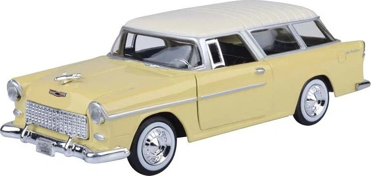 מוטורמקס דגם שברולט 1:24 – דגם אספנות איכותי Chevrolet Bel Air Nomad 1955 Motormax