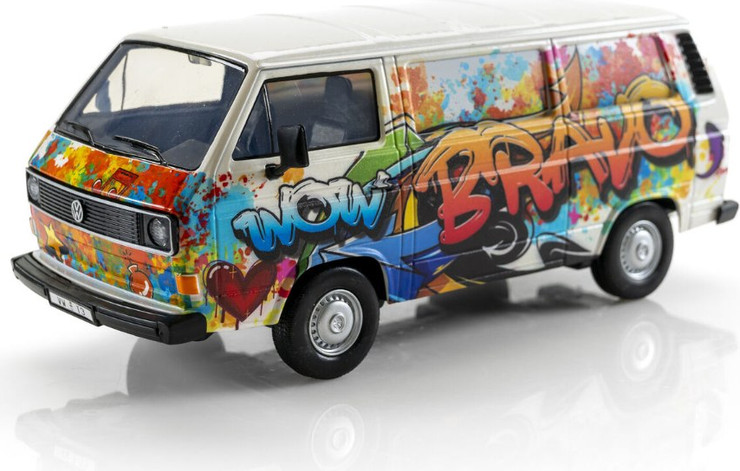 מוטורמקס פולקסווגן Type 2 (T3) "Wow Bravo" Graffiti  Motormax Volkswagen  בקנה מידה 1:24