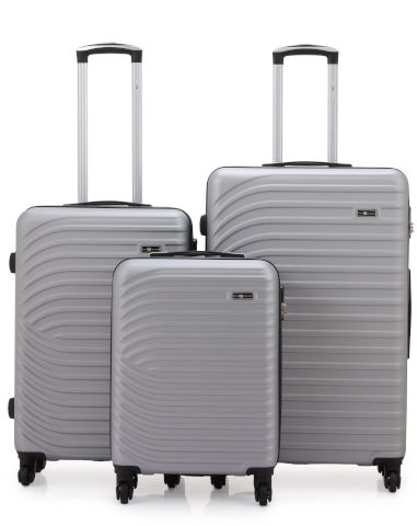 סט מזוודות קשיחות כסף  20/24/28  אינטש TORRINO  SWISS