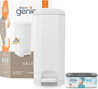 פח חיתולים לבן genie select + מחסנית