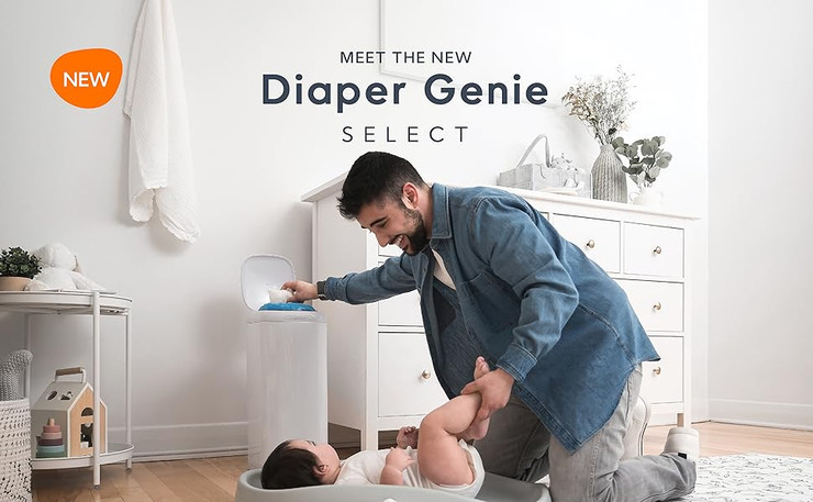 פח חיתולים לבן genie select + מחסנית