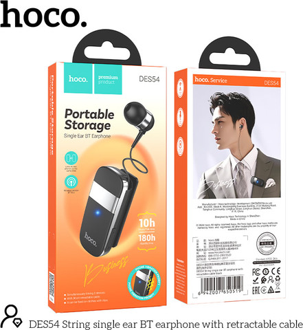 דיבורית Bluetooth אלחוטית חכמה גרסת Bluetooth 5.4 סוללה ל-10 שעות Hoco DES54