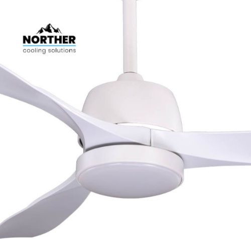 מאוורר תקרה חוץ 56" כולל שלט ותאורה מובנית Norther Premium נורטר פרימיום ATLANTA 56 לבן (מנוע DC)