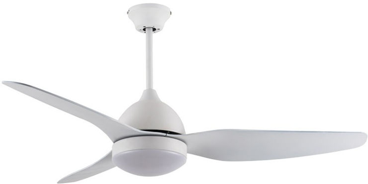 מאוורר תקרה לפרגולה 50" כולל שלט ותאורת LED 20W משתנה Norther נורטר Dolphin לבן (מנוע DC)