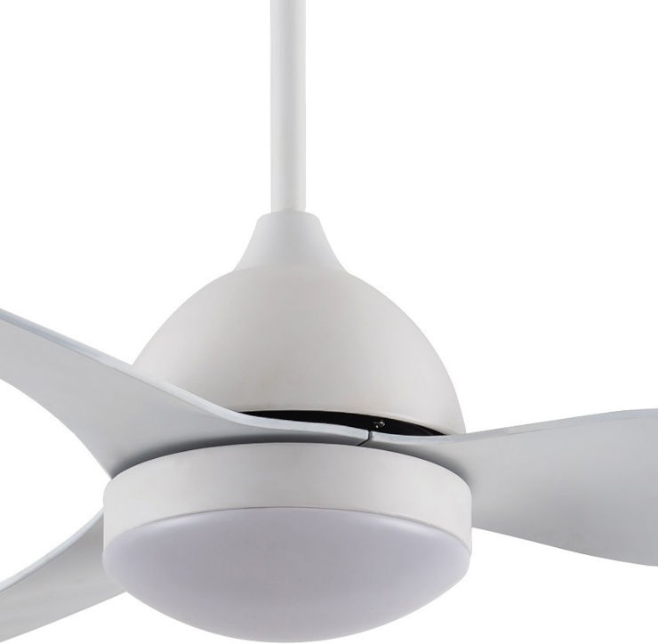 מאוורר תקרה לפרגולה 50" כולל שלט ותאורת LED 20W משתנה Norther נורטר Dolphin לבן (מנוע DC)
