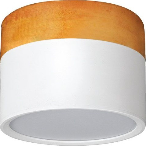 גוף תאורה דקורטיבי צמוד תקרה Omega 20W אומגה CHIC 20 לבן/עץ