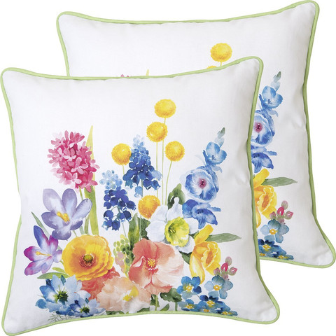 כרית נוי צבעונית בגודל  40×40 ס"מ מדגם Spring Magic עם רוכסן ומילוי