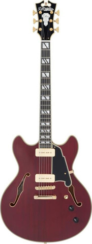 גיטרה חשמלית 1/4 נפח כולל ארגז  DELUXE DC Stopbar Tailpiece SATIN TRANS WINE