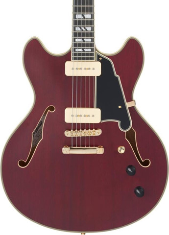 גיטרה חשמלית 1/4 נפח כולל ארגז  DELUXE DC Stopbar Tailpiece SATIN TRANS WINE
