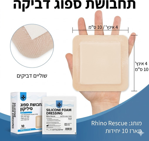 תחבושת קצף סיליקון לפצעי לחץ – תואם Polymem Silicone / Biatain Silicone