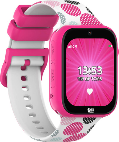 שעון חכם לילדים כולל סים מובנה Kidiwatch קידי ווטש Safe 5.2 ורוד