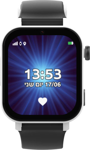 שעון חכם לילדים כולל סים מובנה Kidiwatch קידי ווטש KidiChat 2.1 שחור/לבן (זוג רצועות)