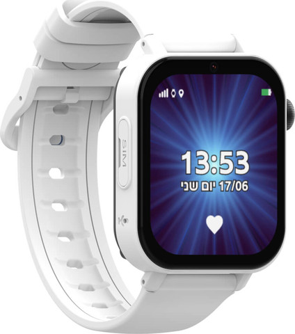 שעון חכם לילדים כולל סים מובנה Kidiwatch קידי ווטש KidiChat 2.1 שחור/לבן (זוג רצועות)