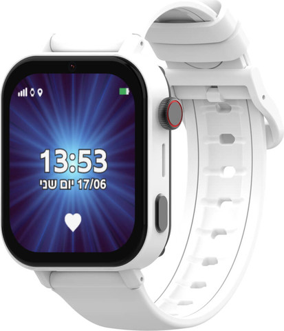שעון חכם לילדים כולל סים מובנה Kidiwatch קידי ווטש KidiChat 2.1 שחור/לבן (זוג רצועות)