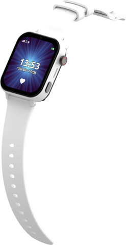 שעון חכם לילדים כולל סים מובנה Kidiwatch קידי ווטש KidiChat 2.1 שחור/לבן (זוג רצועות)