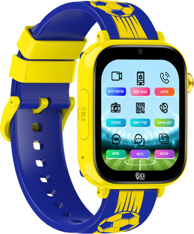 שעון חכם לילדים כולל סים מובנה Kidiwatch קידי ווטש כדורגל כחול צהוב