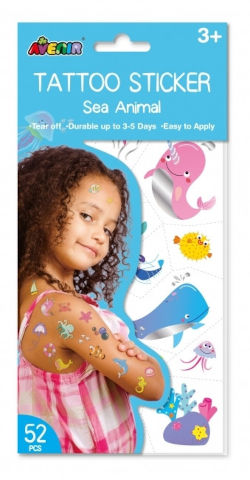 סט קעקועים מעוצבים לילדים 50 יח' - יצורי הים