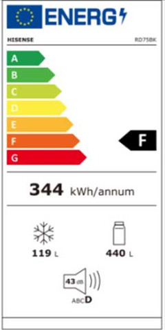 מקרר מקפיא עליון - 559 ליטר Hisense הייסנס RD75BK נירוסטה מושחרת