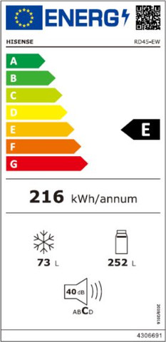 מקרר מקפיא עליון 325 ליטר Hisense RD45-ES נירוסטה
