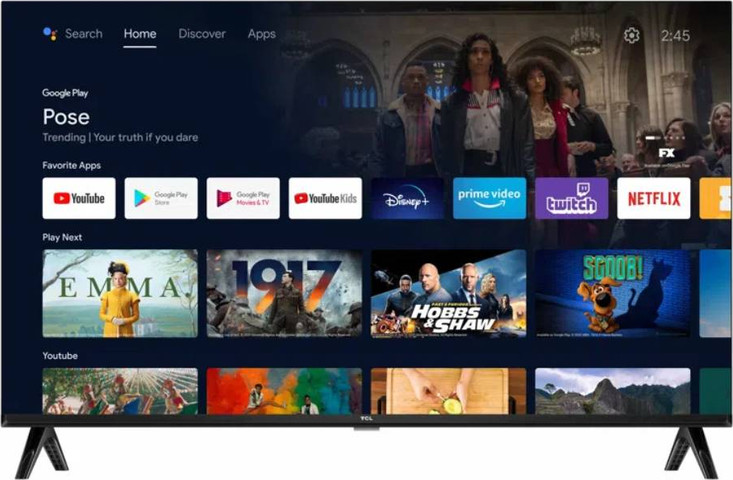 טלוויזיה חכמה TCL 43" FHD Android TV 43S5400A