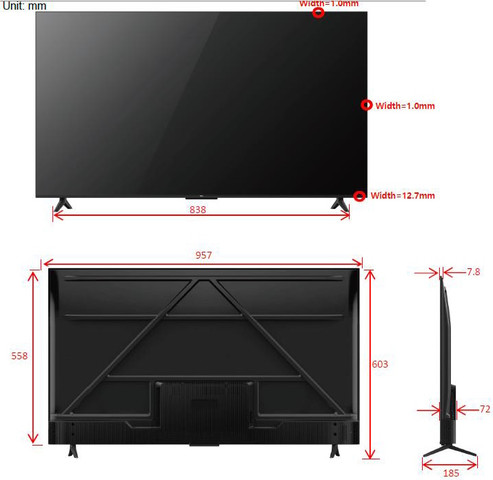טלוויזיה חכמה 43" TCL UHD 4K טי.סי.אל 43P755