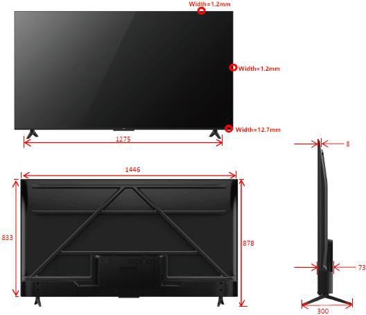טלוויזיה חכמה 65" TCL UHD 4K טי.סי.אל 65P755