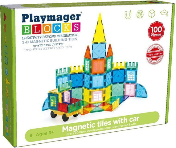 ערכת מגנטים 100 חלקים - עיצוב חדש - Playmager
