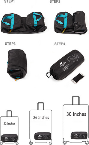 תיק נסיעות גדול מתקפל עם גלגלים 110 ליטר Travelling Suitcase NATUREHIKE