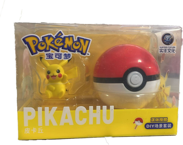 Pokémon Picacho כדור ובתוכו צעצוע פוקימון פיקצ'ו
