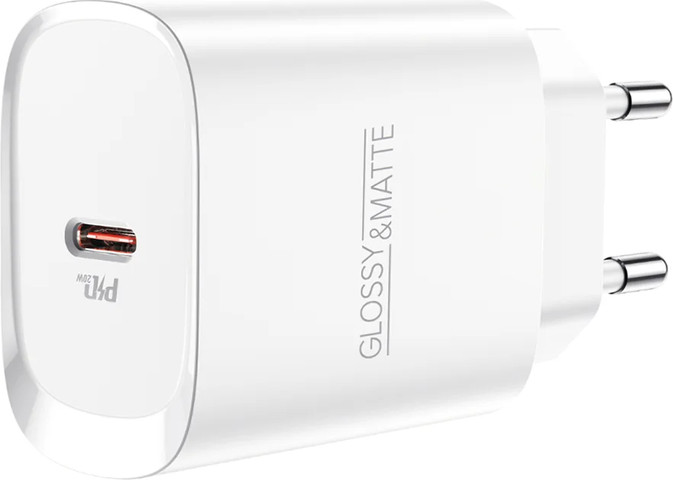 ראש מטען קיר מהיר עם יציאת TYPE-C בעוצמה 20W - מבית GLOSSY&MATTE