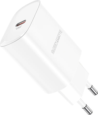 ראש מטען קיר מהיר עם יציאת TYPE-C בעוצמה 20W - מבית GLOSSY&MATTE