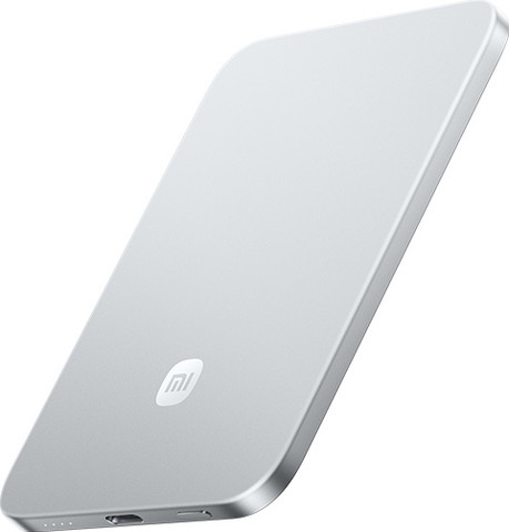 סוללת גיבוי מגנטית אולטרה דקה Xiaomi 5000mAh שיאומי UltraThin Magnetic Power Bank 5000mAh כסוף