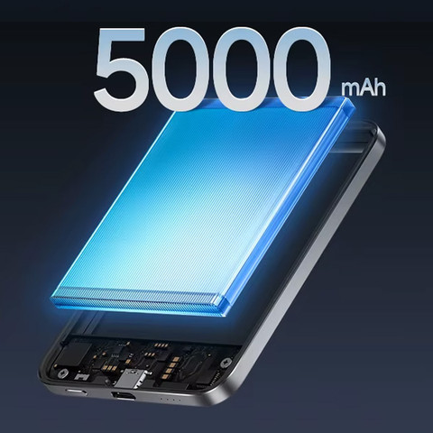 סוללת גיבוי מגנטית אולטרה דקה Xiaomi 5000mAh שיאומי UltraThin Magnetic Power Bank 5000mAh כסוף
